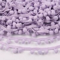 Rol Pompom band (bundel 4,5 meter) - 10mm (afmeting bolletje) Lavendel
