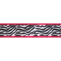 Lint met print 22mm - Zebra Zwart Wit Pink