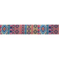 Lint met print 16mm - Azteken Tribal Motief Turquoise Roze Bruin