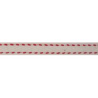 Lint stiksels 10mm - Keperband (100% katoen) Creme Rood