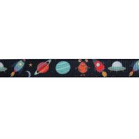 Lint met print 10mm - Universum Nachtblauw