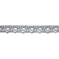 Kant Gehaakt 16mm - Zilver Glitter
