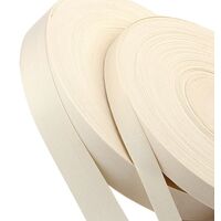 Katoenlint 10mm Effen (100% katoen) - Creme