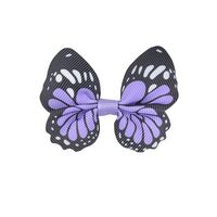 Vlinder 65x50mm - Grosgrain Lavendel Zwart Wit