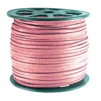 Wildleder Band 3mm - Rosa Glitzer (Imitat)