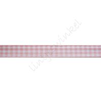 Geruit lint 10mm (rol 22 meter) - Licht Roze