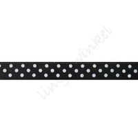 Satinband Punkte 10mm - Schwarz Weiß