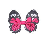 Schmetterling 65x50mm - Ripsband Fuchsia Schwarz Weiß