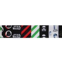 Ripsband Cartoon 22mm - Star Wars Schwarz Rot Grün