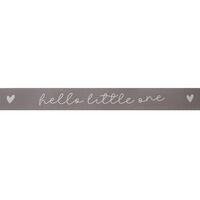 Baby lint 10mm - Hello Little One Hartje Grijs Wit