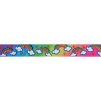 Lint met print 10mm - Regenboog met Glitters