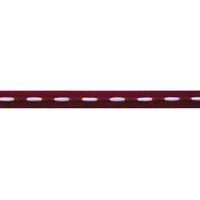 Webband Sattelstich 6mm - Aubergine Weiß