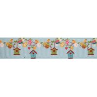 Lint Lente 16mm - Paasvogels Turquoise Geel Roze