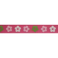 Lint bloemen 10mm - Pink Roze Groen