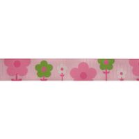 Lint bloemen 16mm - Bloemen Retro Roze Pink