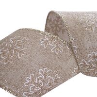 Lint met Draad 63mm - Linnen Goud Zilver Wit Glitter Confetti Sneeuwvlok Lint (Rol van 3 Meter)