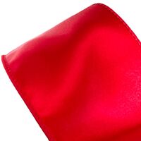Band mit Drahtkante 63mm - Satin Uni Glanz Rot (Rolle 3 Meter)