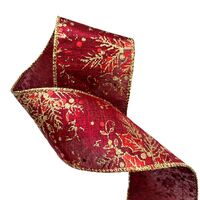 Lint met Draad 63mm - Hulsttak Donker Rood Goud (Rol van 3 Meter)