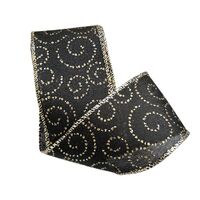 Lint met Draad 63mm - Linnen Weefband Stippen Krullen Zwart Zilver Goud Glitter (Rol van 3 Meter)