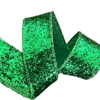 Lint met Draad 38mm - Glitter Lint Super Bling Groen (Rol van 3 Meter)