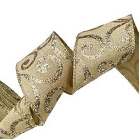 Lint met Draad 63mm - Linnen Krullen Groot Zilver Goud Glitter (Rol van 3 Meter)