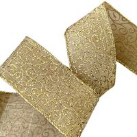 Lint met Draad 63mm - Jute Krullen Klein Goud Glitter (Rol van 3 Meter)