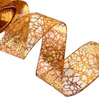 Lint met Draad 63mm - Organza Design Web Koper Glitter (Rol van 5 Meter)