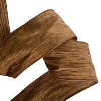 Band mit Drahtkante 63mm - Webband Braun Crinkle (Rolle 3 Meter)