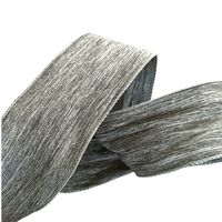 Band mit Drahtkante 63mm - Webband Grau Crinkle (Rolle 3 Meter)