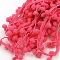 Pompom band 10mm (afmeting bolletje) - Watermeloen Pink