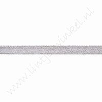 Glitter organza lint 3mm (rol 22 meter) - Zilver