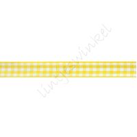 Geruit lint 10mm (rol 22 meter) - Geel