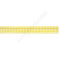 Geruit lint 10mm (rol 22 meter) - Geel