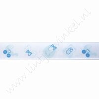 Baby lint 16mm (rol 22 meter) -  Baby Blauw