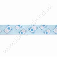 Baby Ripsband 16mm (Rolle 22 Meter) - Bär Blau