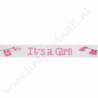 Baby Ripsband 16mm (Rolle 22 Meter) - Its a Girl Wäscheleine