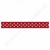 Stippenlint 10mm (rol 22 meter) - Rood Wit