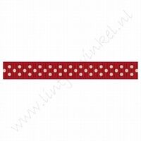 Stippenlint 10mm (rol 22 meter) - Rood Wit