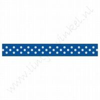 Stippenlint 10mm (rol 22 meter) - Donker Blauw Wit
