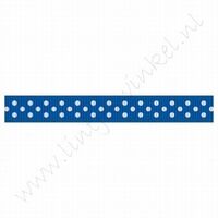 Stippenlint 10mm (rol 22 meter) - Donker Blauw Wit