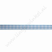 Geruit lint 6mm (rol 22 meter) - Licht Blauw