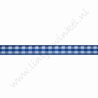 Geruit lint 6mm (rol 22 meter) - Donker Blauw