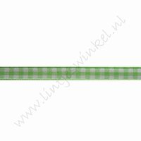 Geruit lint 6mm (rol 22 meter) - Appelgroen