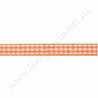 Geruit lint 10mm (rol 22 meter) - Oranje