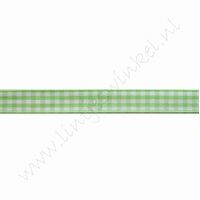 Geruit lint 10mm (rol 22 meter) - Appelgroen