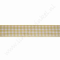 Geruit lint 16mm (rol 22 meter) - Geel