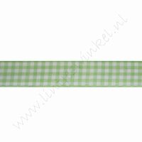 Geruit lint 16mm (rol 22 meter) - Appelgroen