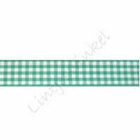 Geruit lint 16mm (rol 22 meter) - Groen