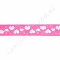 Lint harten 16mm (rol 22 meter) - Roze Wit