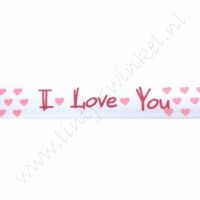 Satijnlint harten 16mm (rol 22 meter) - I Love You Hartjes